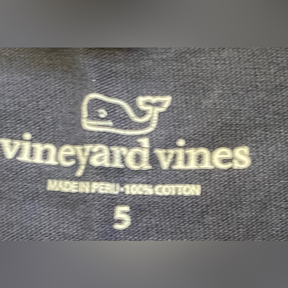 Vineyard Vines Kid’s Size 5 100% Cotton Navy Short Sleeve Graphic Tee - Picture 5 of 12